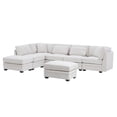 thumbnail image 3 of Christopher Knight Home Modern 7-Piece Modular Sectional Sofa with 2 Ottomans and Pillow Back, Beige, 3 of 12