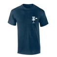 thumbnail image 2 of Mens Disc Golf Tshirt Disc Golf Vertical American Flag Back Design Short Sleeve T-shirt-Heather Navy-large, 2 of 4