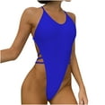 thumbnail image 2 of TrendVibe365 Swimsuit for Women Tummy Control Crisscross Back Scoop Neck One-Piece Backless Monokinis Hollow Cutout String Romper Bathing Suit Sexy Slimming Bikinis Tankinis for Holiday Seaside, 2 of 9
