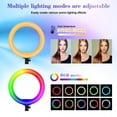 thumbnail image 4 of 12 Inch RGB LED Ring Light with 1.6M Tripod & Phone Clip, Adjustable Color & Dimmable Brightness for Vlogging, TikTok, Content Creation - Compatible with Smartphones & Cameras, 4 of 9