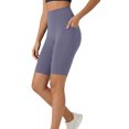 thumbnail image 2 of VBVC Women's High Waisted Yoga Shorts , Summer Stretchy Workout Leggings For Women , Ladies' Running Athletic Trousers with Pockets,Purple,S-2XL, 2 of 8