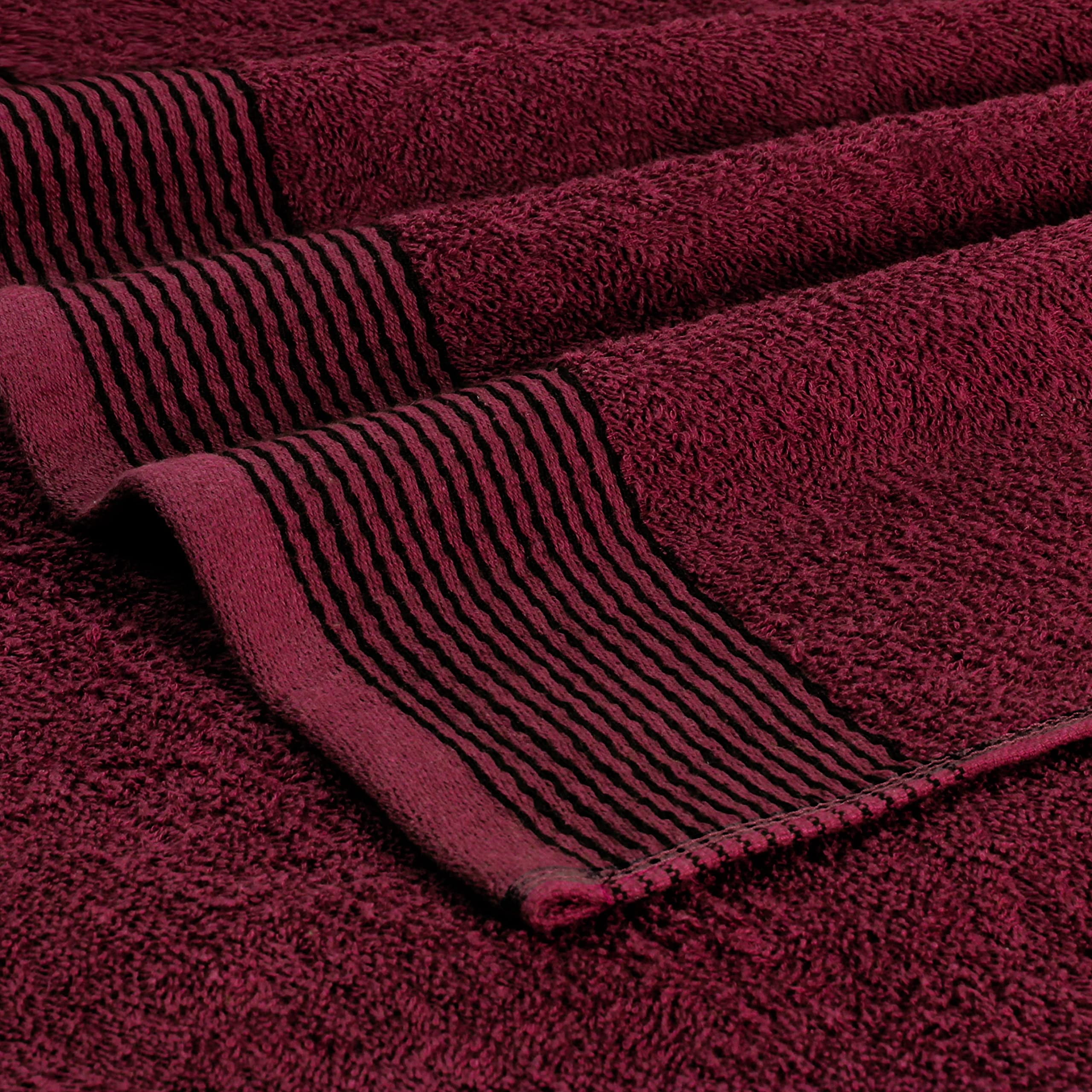 GLAMBURG Ultra Soft Oversized 2 Pack Bath Towel Set 28x55 inches, 100% Cotton Large Bath Towels, Highly Absorbant Compact Quickdry & Lightweight Towel, Ideal for Gym Travel Camp Pool - Burgundy