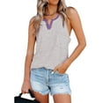 thumbnail image 2 of Sngxgn Women's Lace Cami Tank Top Basic V Neck Camisole Spaghetti Strap Tops(Purple,S), 2 of 4