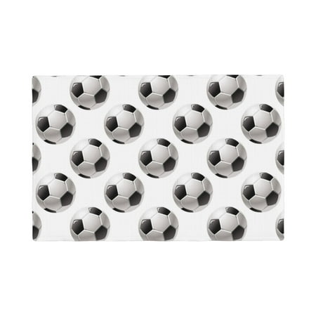 

Table Placemats Set of 6 - football soccer ball cute 12x18 In Faux Linen Double Heat Resistant Place Mats Cloth Indoor/Outdoor Placemats Washable Table Mats for Dining Kitchen Party