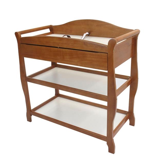 Benzara BM204118 Wooden Changing Table with 1 Drawer & 2 Bottom Shelves