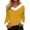 Yellow, variant on VJGBEGW Women's Christmas Long Sleeve T-Shirt with White Furry V-Neck & Cuffs Festive Holiday Top for Winter Parties & Casual Wear Black2 L