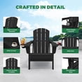 thumbnail image 5 of KINGYES Outdoor Folding HDPE Adirondack Chairs Set of 2 with Dual Cup Holder - Patio & Outdoor Lounge, Deck, Weather - Resistant , Black, 5 of 12