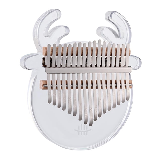Portátil lindo Thumb Piano Finger Mbira 17 teclas Instrumento musical Dibujos animados en apariencia de animal con martillo de afinación Educativo - Ciervo Ciervo Transparente Gloria Piano de pulgar Kalimba