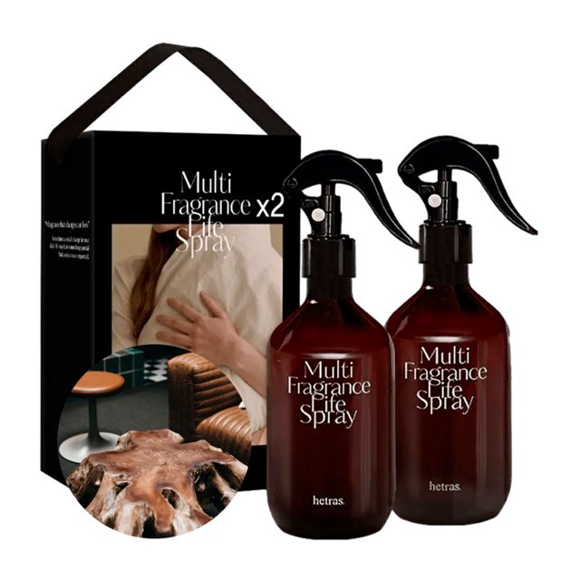 hetras Multi Fragrance Life Spray 300ml x 2 - Hotel Wood