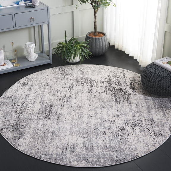 Safavieh Lagoon Regena Abstract Area Rug, Ivory/Gray, 6'7" x 6'7" Round