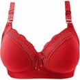 thumbnail image 4 of Fiaer Push up Bras for Women Support No Underwire Lace Adjustable Straps Comfort Bra for All Seasons Red 44, 4 of 4