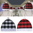thumbnail image 2 of Mosey Christmas Car Seat Headrest Cover Classic Plaid Pattern Soft Santa Claus Hat for Car Headrests Cute Christmas Car Decoration Accessories Merry Holiday Supplies, 2 of 8