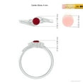 thumbnail image 4 of ANGARA Natural Ruby and Diamond Three Stone Bypass Ring in 14K White Gold for Women (Size-4mm) | July Birthstone Jewelry for Her | Natural Ruby Rings, 4 of 9