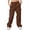 Coffee, variant on Cargo Sweatpants for Women 2026 Fall Winter Elastic High Waist Wide Straight Leg Casual Loose Sweat Pants with Pockets