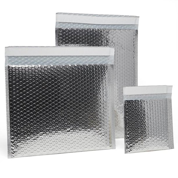 Cool Shield Thermal Bubble Mailers 61/2 X 101/2 Silver Case 100
