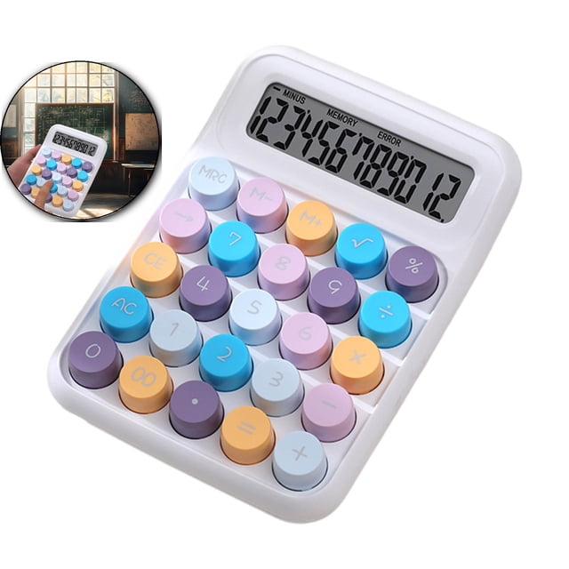 Dvruxg Calculator 12 Digits Large LCD Display Small Desktop Basic Calculator with Easy to Press Big Buttons, Desk Accessories for Office