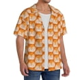 thumbnail image 4 of Haiem Cute Fox Faces Pattern Men's Casual Shirts Short Sleeve Button Down Shirts Fashion Textured Summer Beach Shirt-3X-Large, 4 of 7