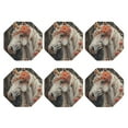 thumbnail image 2 of Gaeub Vintage Floral White Horse Print 6 Pcs Leather Coasters for Drinks ,Drink Coasters Sets,Drink Table Cup Coasters for Living Room Kitchen Coffee Decor,Octagon, 2 of 7