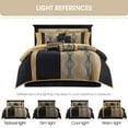 Lanco Elegant 15Piece Comforter Set, California King, Black/Gold
