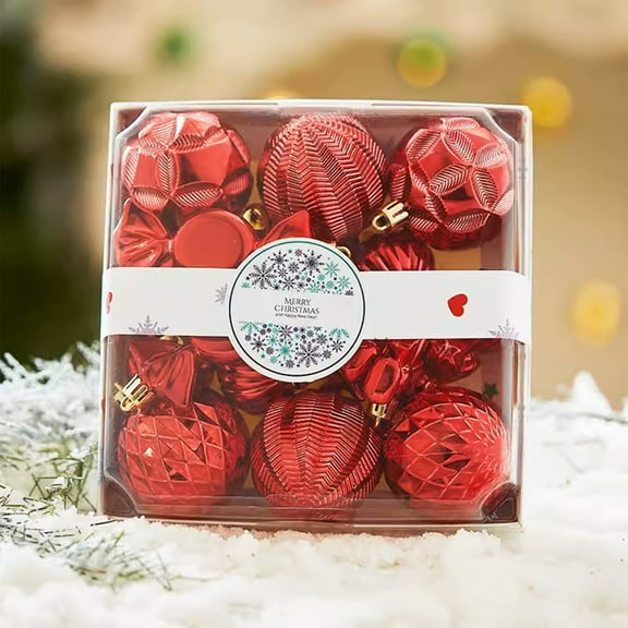 18Pcs Shatterproof Shiny and Polshed Glossy Christmas Tree Ball Ornaments Decorations - Christmas Hanging Balls for Holiday Wedding Party Decoration (3.15"-80MM,Red)