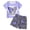 Purple, variant on Pajamas for Girls Soft Butterfly Big Kids Summer Sleepwear Short Set (Purple, 9-12 Months)