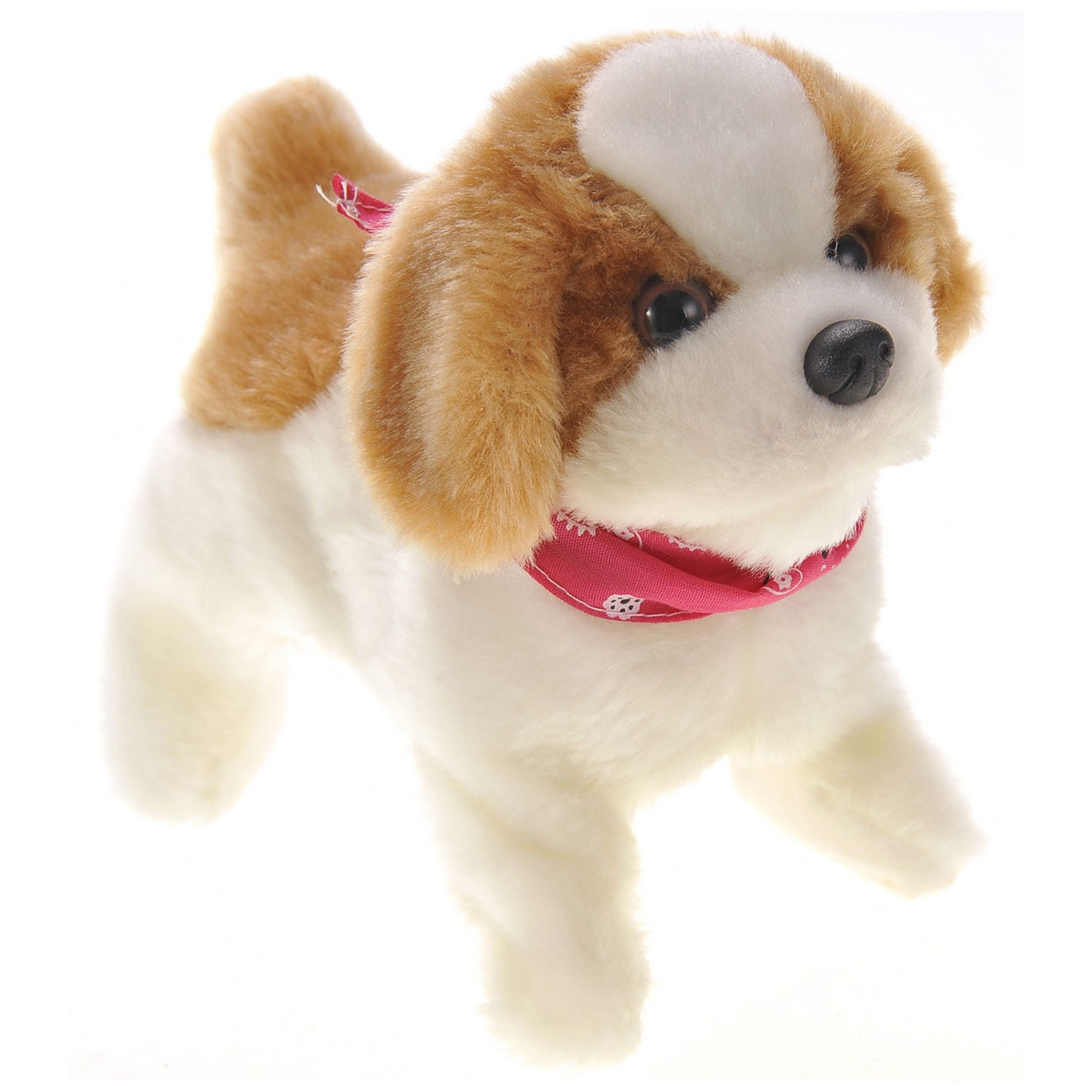 Electronic Robot Toy Walking Barking Flip Sit Wagging Tail Puppy Plush Toys Gift 