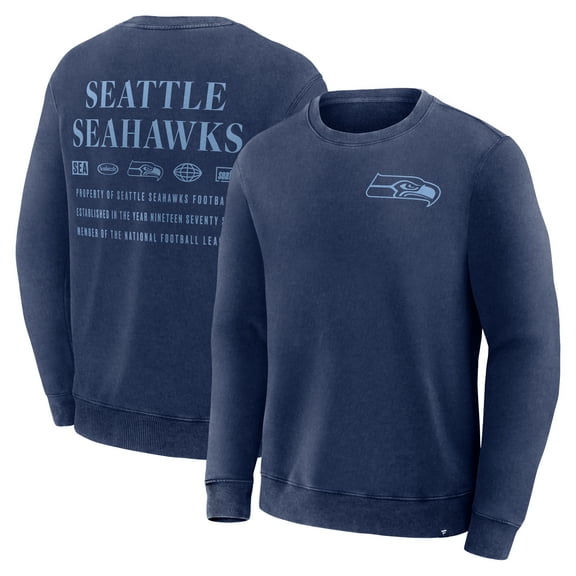 Men's Fanatics Navy Seattle Seahawks Deep Route Pullover Sweatshirt