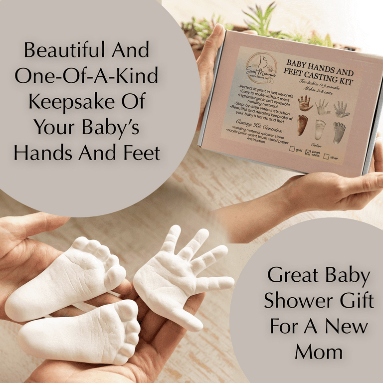 Mold Your Memories 3D Baby Casting kit for Baby Hand and Foot Impression.  Impression for 2 Hand and 2 feet up to 24 Months. Molding and Casting  Powder