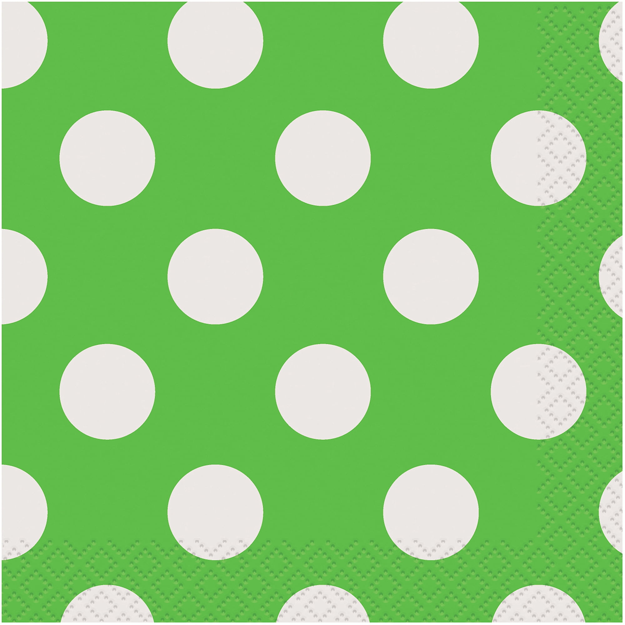 Polka Dot Paper Beverage Napkins, Lime Green, 40ct