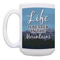thumbnail image 2 of ThisWear Mountain Coffee Mug Life Is Better in the Mountains Cup Mountain House Gifts 15oz Mug Cup Blue, 2 of 4
