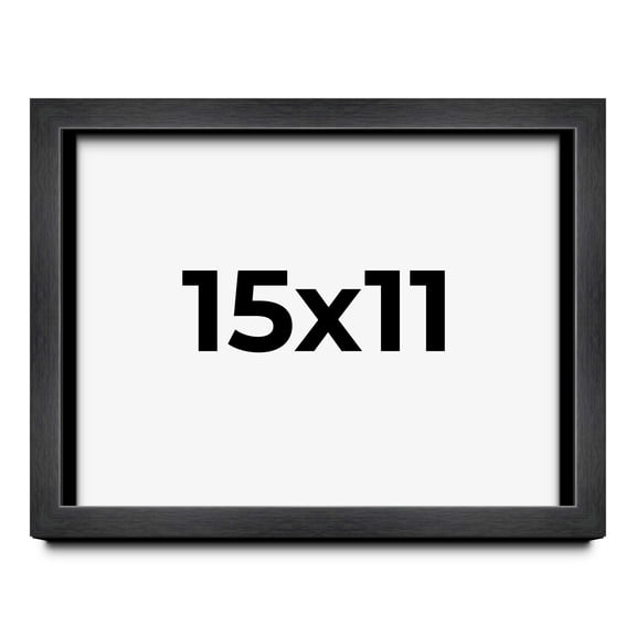 15x11 Shadow Box Frame Grey Charcoal Black | 0.875 Inches Deep | Wood Shadowbox Display Frame | UV