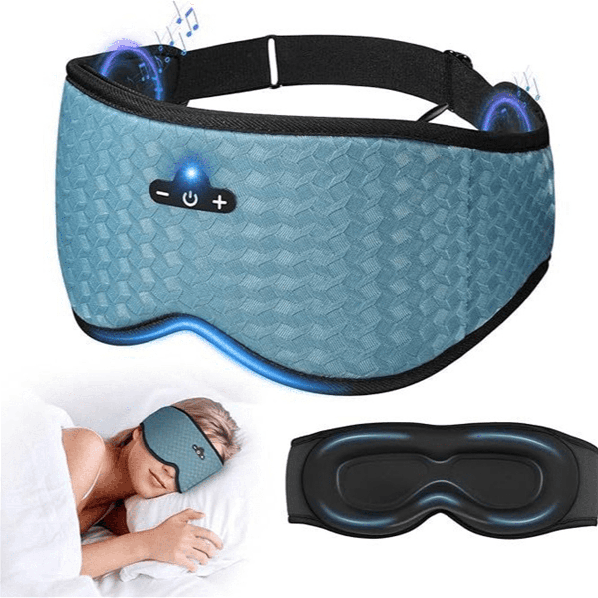Bluetooth Wireless Sleeping Headphones 3D Eye Mask Soft Washable Music Headset Eyemask Handsfree Call Earphones