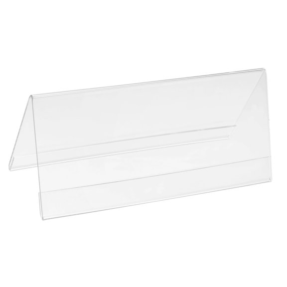 Uxcell 7 x 3.12inch Acrylic Desk Nameplate Holders,5Pcs Transparent Name Tent Holders, V-Shaped