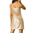 thumbnail image 4 of Allegra K Women's  Metallic Glitter Cowl Neck Spaghetti Strap Prom Mini Dress, 4 of 7