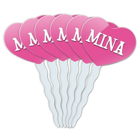 Mina Heart Love Cupcake Picks Toppers - Set of 6