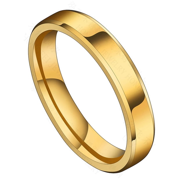 Anillo Dinheiro Classic tricolor, versión simple estrecha Anillo liso biselado de 4 mm