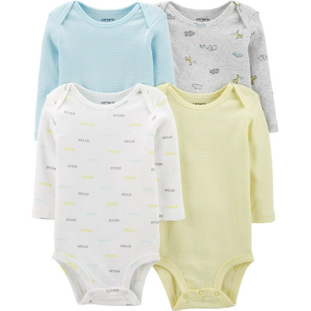 Carter's Baby 4 Pack Long Sleeve Bodysuits -Hello, 24 Months 