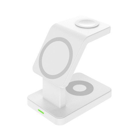 Magsafe Charger Sea-Maid 15W 3 in 1 Desktop Fast Wireless Apple Charging Station for iPhone,Apple Watch,Airpods,White