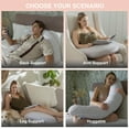 thumbnail image 6 of Pharmedoc Body Pillow for Adults - Side Sleeper Pillow – Maternity and Pregnancy Pillow - Nursing Pillow for Breastfeeding - Pregnancy Must Haves - Arabesque Grey, 6 of 7
