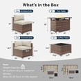 thumbnail image 3 of Clouddwell 8 Piece Outdoor Patio Furniture Set with 44" Fire Pit Table, Wicker Rattan Patio Sectional Sofa Set (Beige), 3 of 4