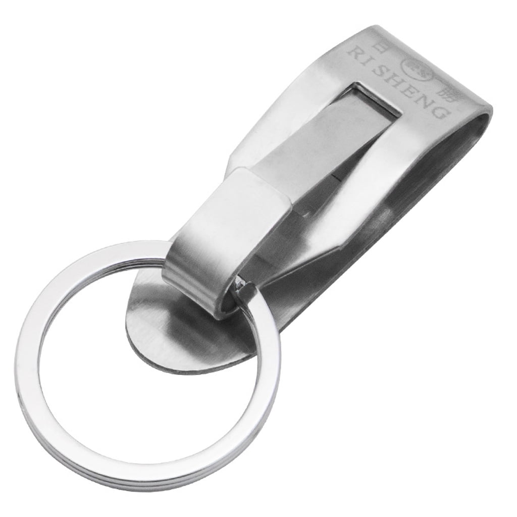 Anti-Lost Heavy Duty Stainless Steel Belt Keyring Key Holder Key-Clip Detachable 