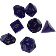 Chessex Manufacturing CHX27587 Cube Borealis Luminary Dice Royal Purple with Gold Numbers - Set of 7