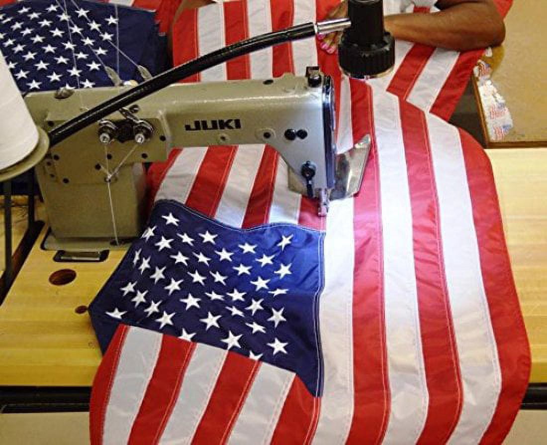 US Flag Factory - 2x3 FT U.S. American Flag (Pole Sleeve) (Embroidered Stars, Sewn Stripes) Outdoor SolarMax Nylon, UV Fading Resistant - Made in America