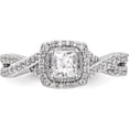 thumbnail image 4 of 14K White Gold Diamond Princess Semi-Mount Cushion Halo Engagement Ring (Size 7) Made In India rm2315e-025-waa, 4 of 5