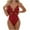 Red, variant on Lolmot Womens Sexy Bodysuit Lingerie One Piece Babydoll V Neck Teddy Snap Crotch See Through Lingerie