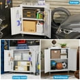 thumbnail image 7 of GangMei Metal Rolling Tool Chest, Garage Cabinet with Wheels, Mobile Storage Cabinet for Tools and Supplies,Tool Cart for Home, Garage, Assembly Required (Two Door Mobile Garage Cabinet, White), 7 of 7