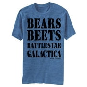 The Office Bears Beets Battlestar Galactica Men's Blue T-Shirt-Large