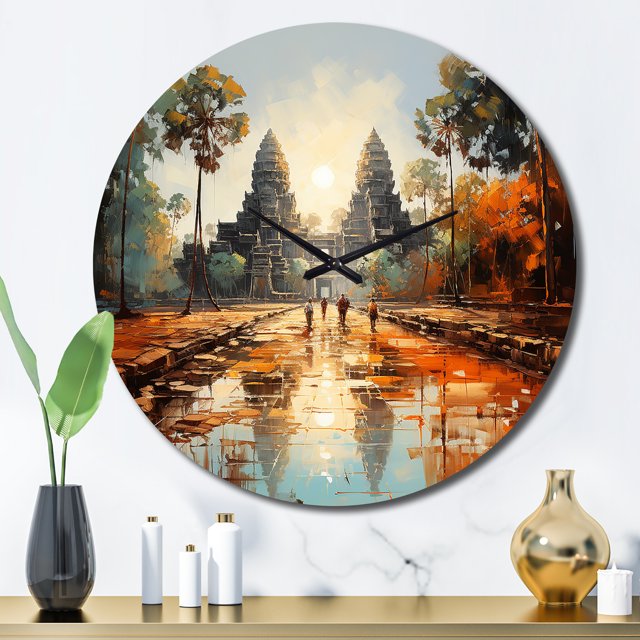 Designart "Journey To Asian Painting VIII" Asian Oversized Wall Clock