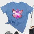 thumbnail image 2 of YFNNUP 3/4 Sleeve Breast Cancer Shirts for Women Pink Ribbon Butterfly Printed Shirt Casual Crewneck Tshirts Loose Fit T Shirt, 2 of 4