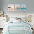 thumbnail image 3 of Hieng 3 Pieces Beach Wall Art Sunset Bathroom Canvas Pictures Ocean Wall Decor Waves Prints Paintings for Living Room Bedroom Decorations Ready to Hang 12"x16" x 3pcs, 3 of 5